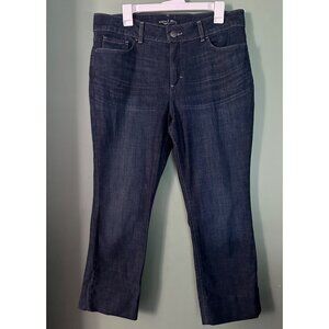 Lee Riders Women’s 14P Mid-Rise Straight Leg Jeans Dark Wash Classic Denim